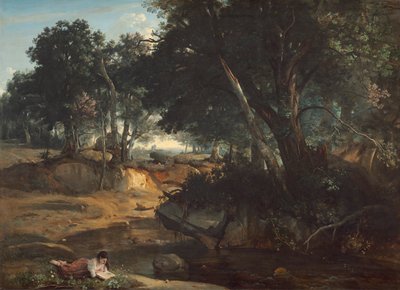 Bos van Fontainebleau, 1834 door Jean Baptiste Camille Corot